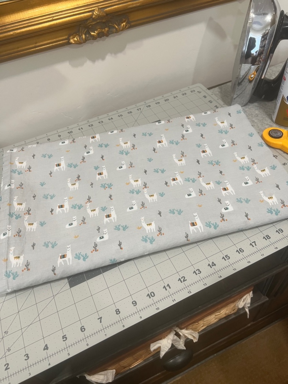 Soft Gray Llama Print Sheet - Charming Bedding or whimsical fabric 100% cotton